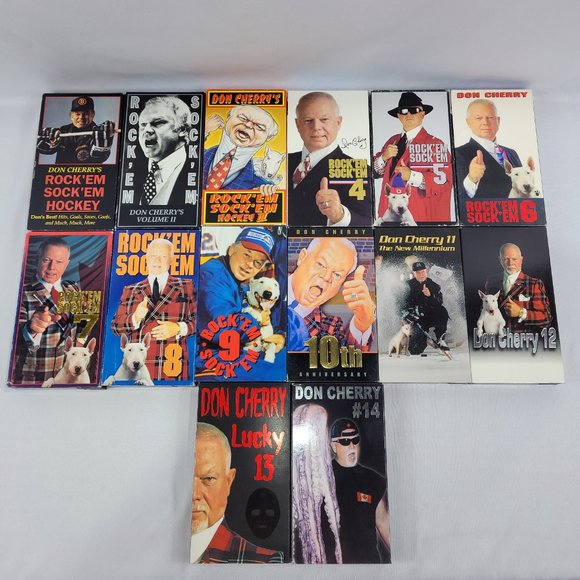 VHS NHL Don Cherry Rock Em Sock Em Vintage Hockey 14 VHS Video Tapes - Picture 2 of 2